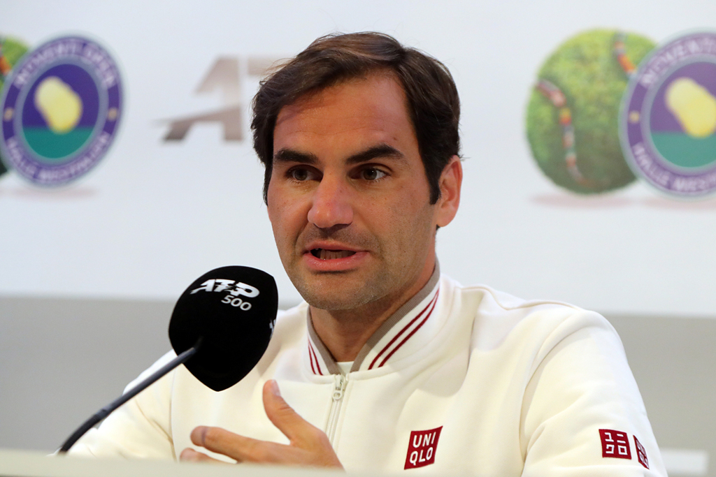 Federer Roger am Mikrofon